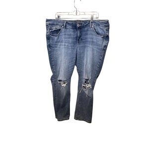 Torrid Womens Distressed Light Wash Blue Denim Jeans Size 20S Classic Fit